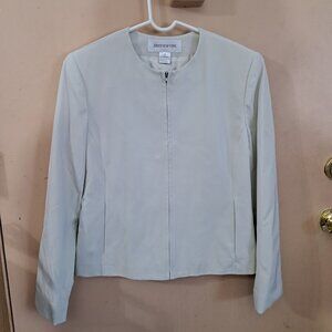 Jones New York cream Dress Jacket Zip Up Women's Size 6 Pre-owned